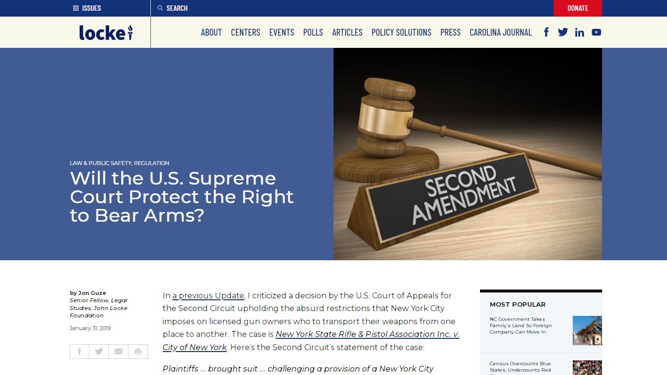 Will the U.S. Supreme Court Protect the Right to Bear Arms?